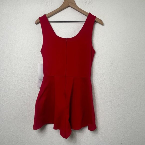 Bettie Page Women’s Romper Size Small Red Sleeveless BD134637 Zip Pockets NWT - Picture 11 of 11